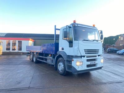 Iveco Stralis 310 Day Cabin 6x2 Rear lift And Steer Axle Flatbed body Year 2006 55  Reg